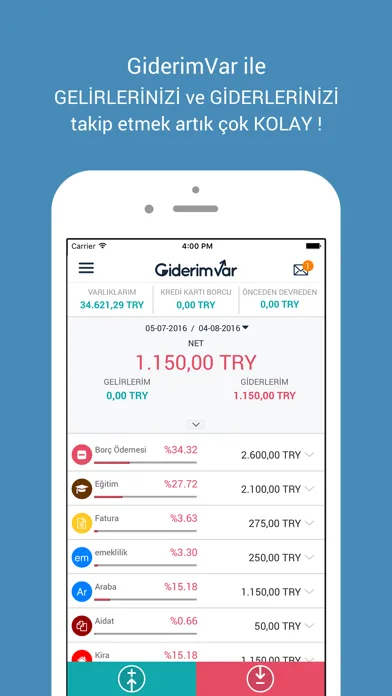 GiderimVar - Gelir Gider Takip স্ক্রিনশট