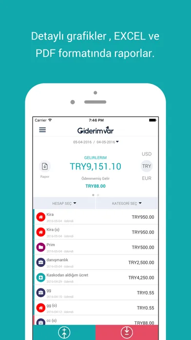 GiderimVar - Gelir Gider Takip স্ক্রিনশট