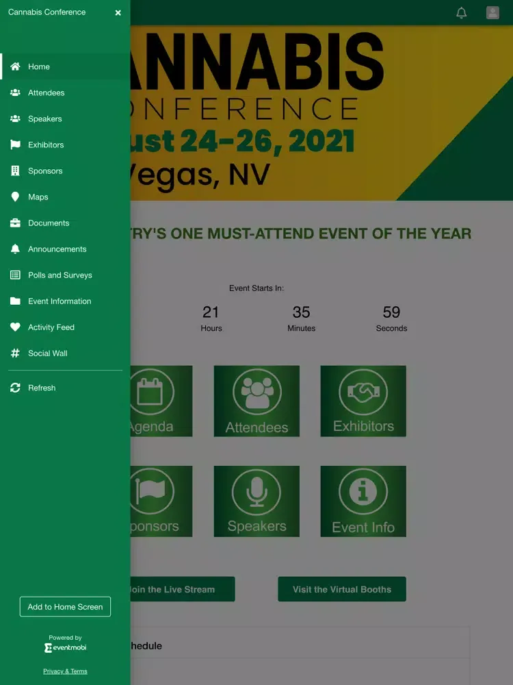 Cannabis Conference App iPad  スクリーンショット