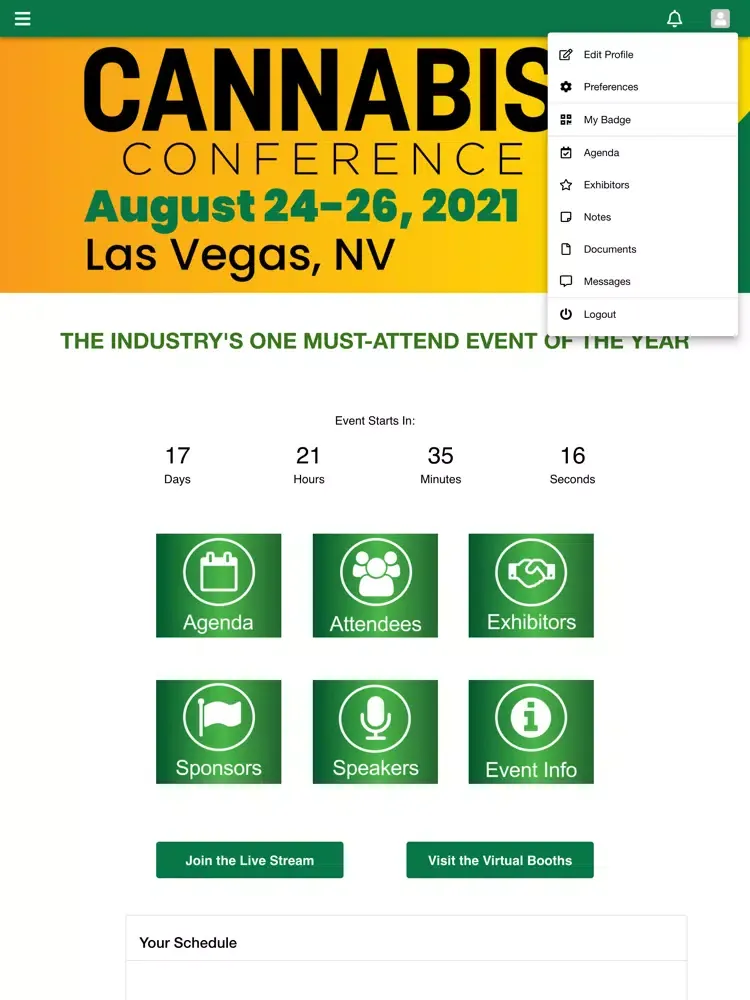 Cannabis Conference App iPad  スクリーンショット