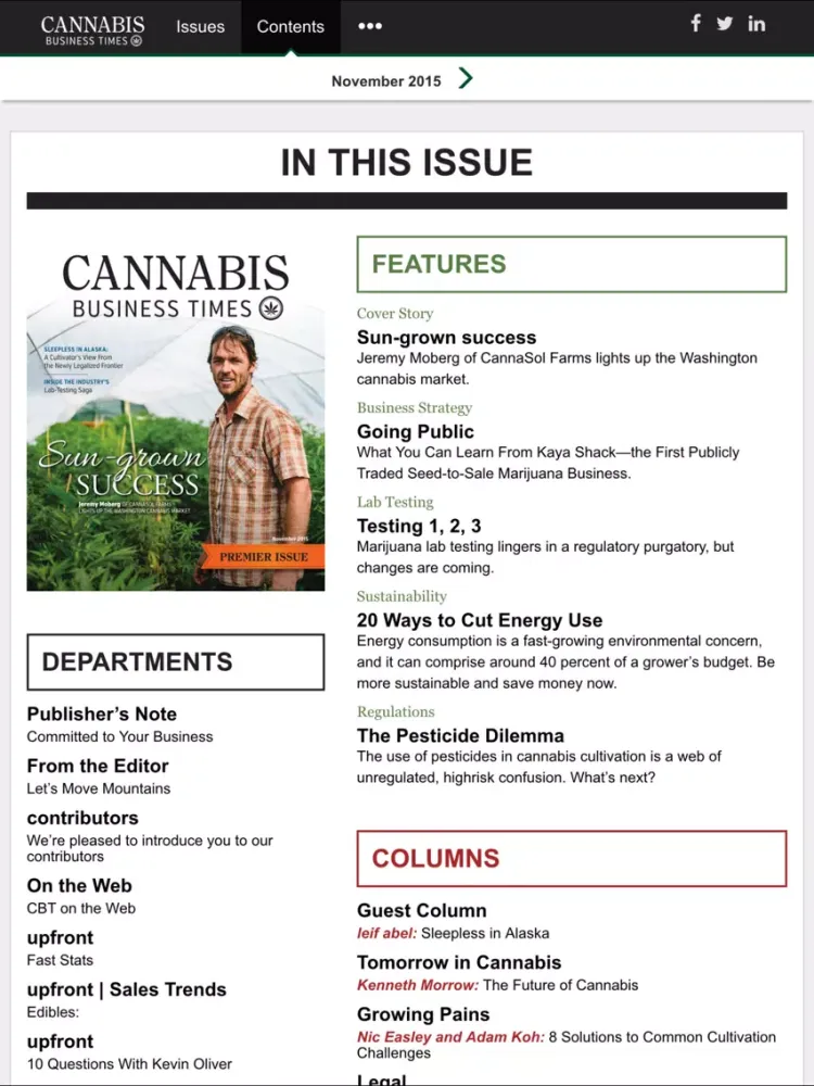 Captures d'écran de Cannabis Business Times iPad 