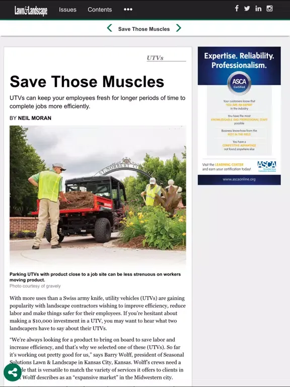 Capturas de tela do Lawn & Landscape magazine iPad 