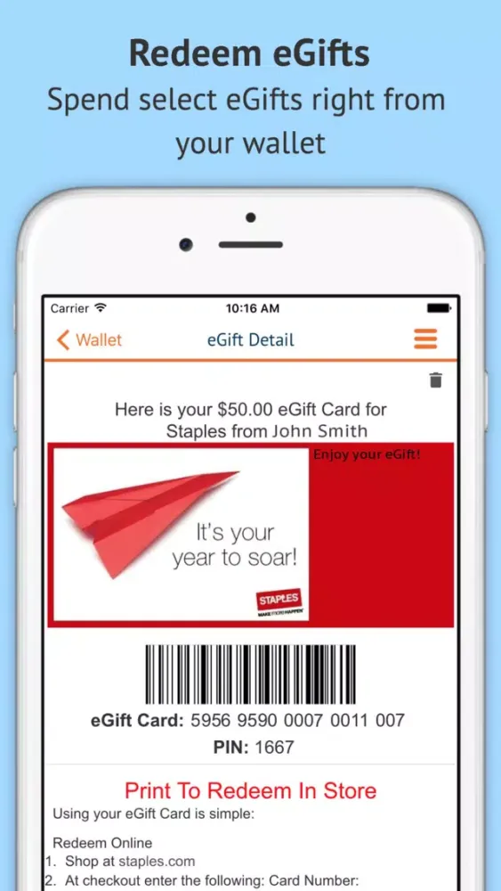 Ảnh chụp màn hình của Buy Personalized Gift Cards