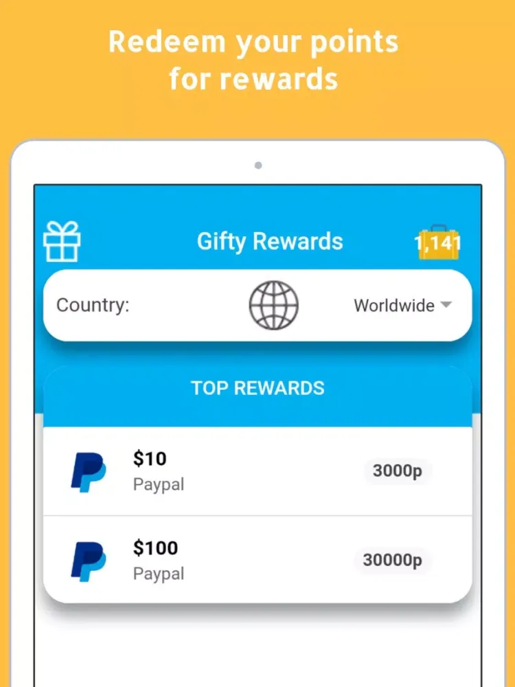 GiftyRewards iPad  Screenshots