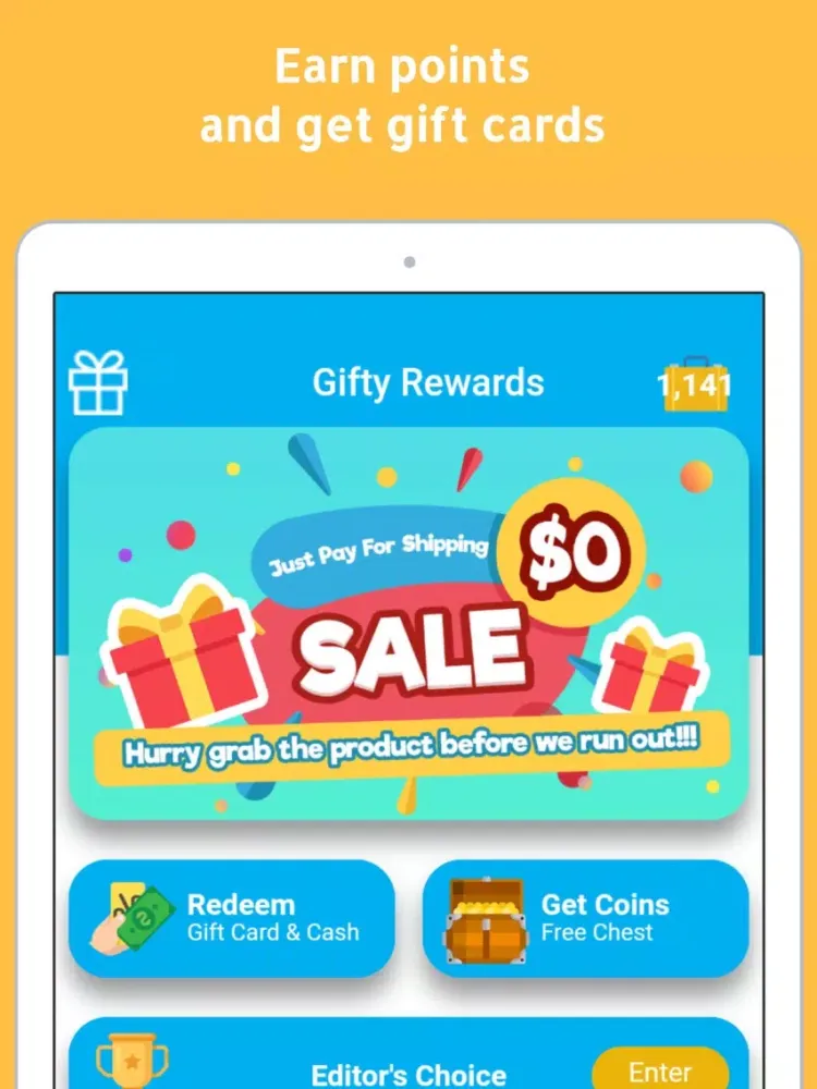 GiftyRewards iPad  Screenshots