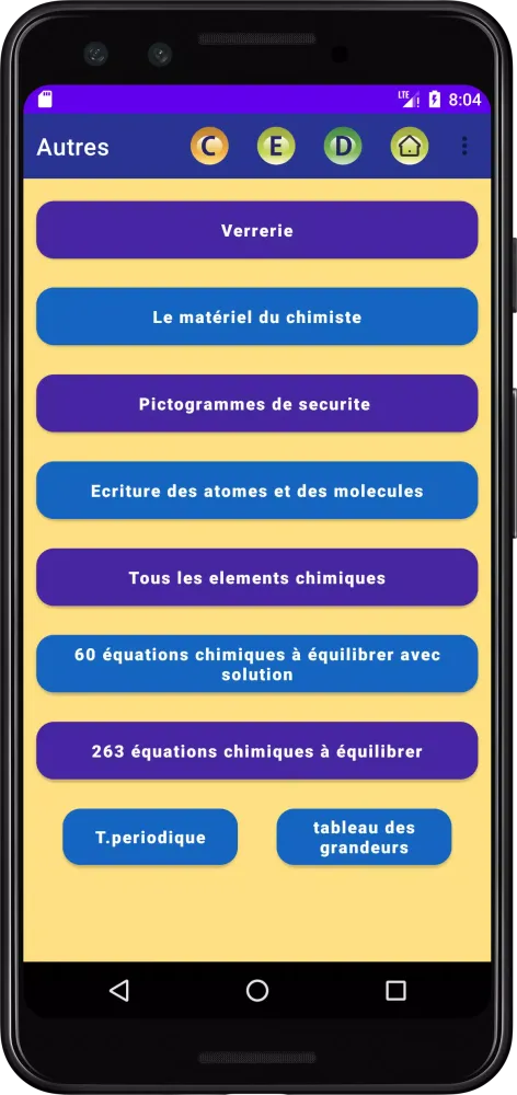 Captures d'écran de Physique chimie 2AC