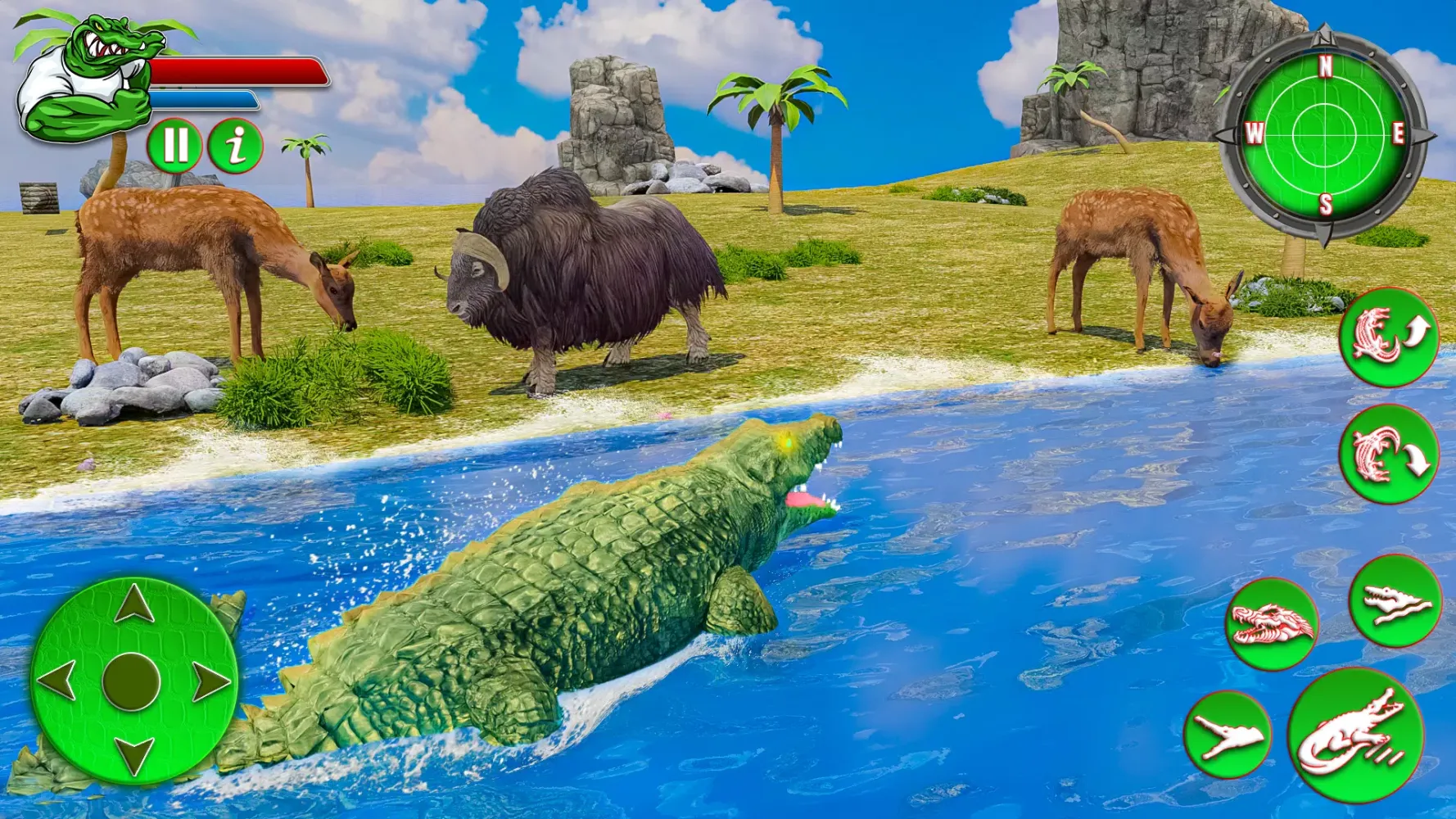 Capturas de tela do Crocodile Games: Animal Sim 3D