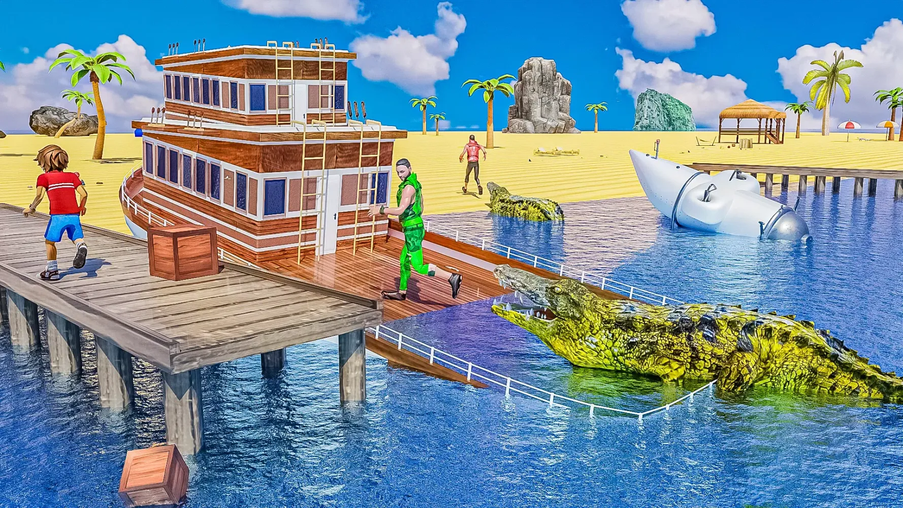 Capturas de tela do Crocodile Games: Animal Sim 3D