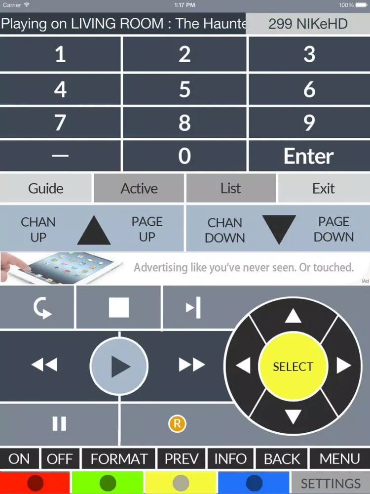 Kontrol-DTV iPad  스크린샷
