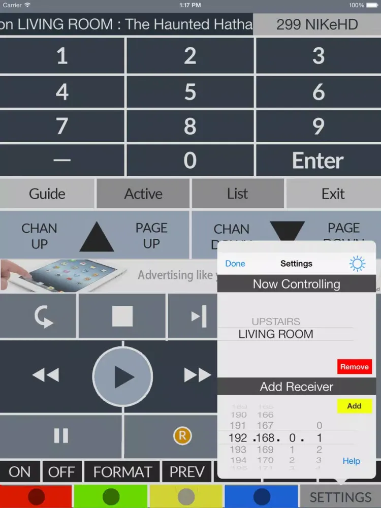Kontrol-DTV iPad  스크린샷