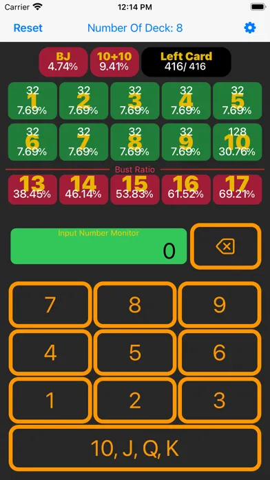 Captures d'écran de Black Jack Odds Calculator