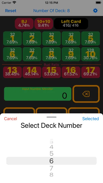 Captures d'écran de Black Jack Odds Calculator