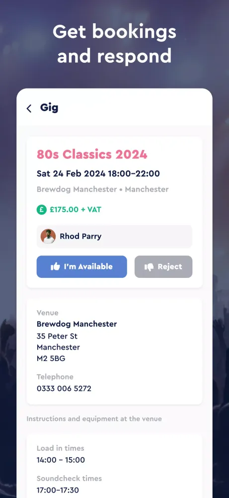GigPig: Book Gigs. Get Gigs. Screenshots