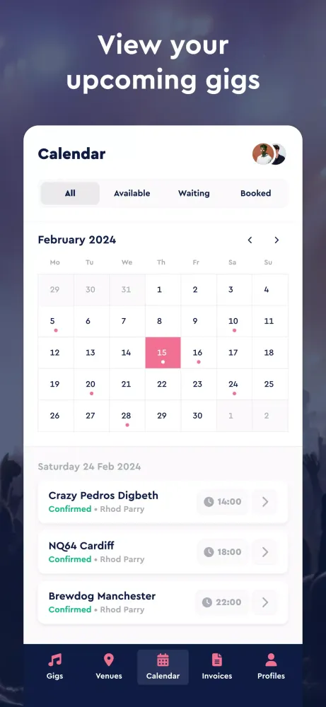 GigPig: Book Gigs. Get Gigs. Screenshots