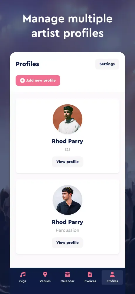 GigPig: Book Gigs. Get Gigs. Screenshots