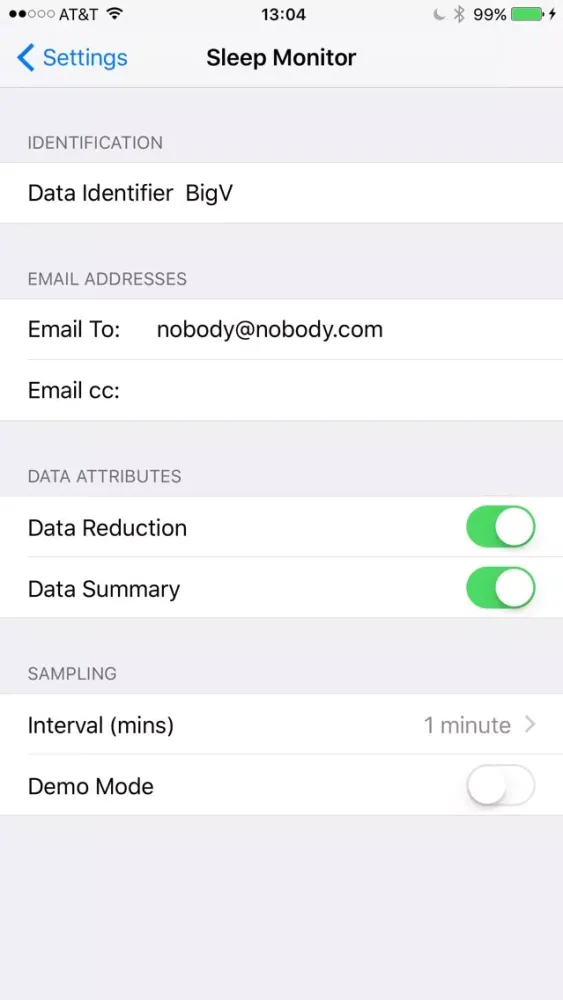 Sleep Monitor Screenshots