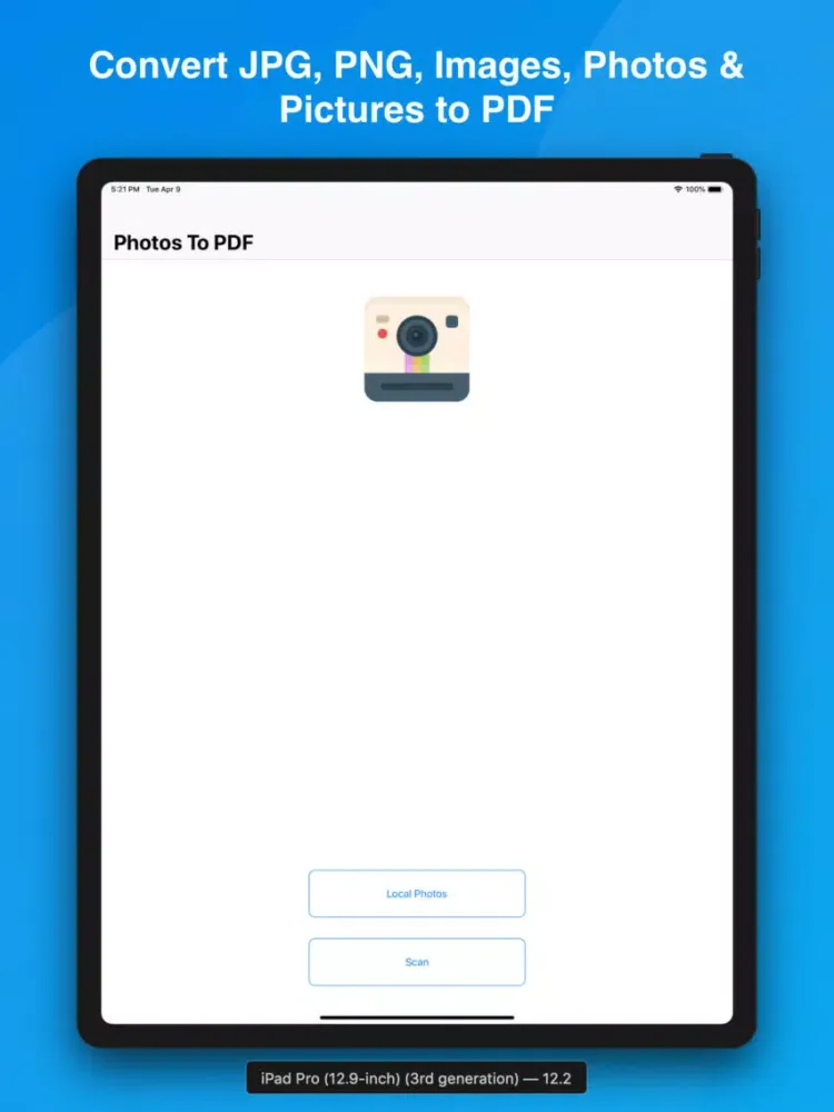Convert JPG PNG Photos To PDF iPad  Ekran Görüntüleri
