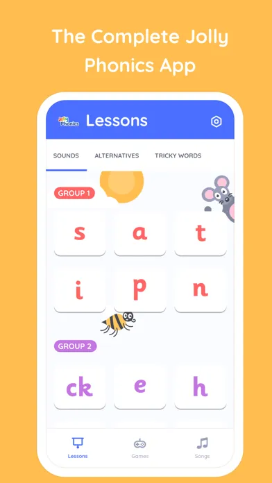 Capturas de tela do Jolly Phonics Lessons