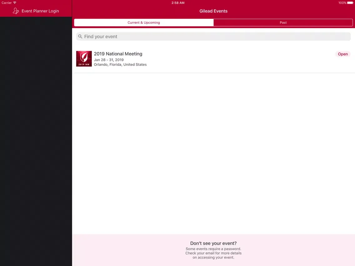 Gilead Events iPad  スクリーンショット