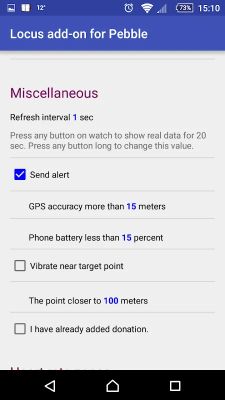 Скриншоты Locus add-on for Pebble