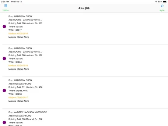 Zrzuty ekranu iMultifamily Work Order v2 iPad 