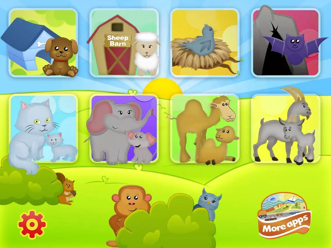 تصاویر Animals Babies & Homes Puzzles iPad 