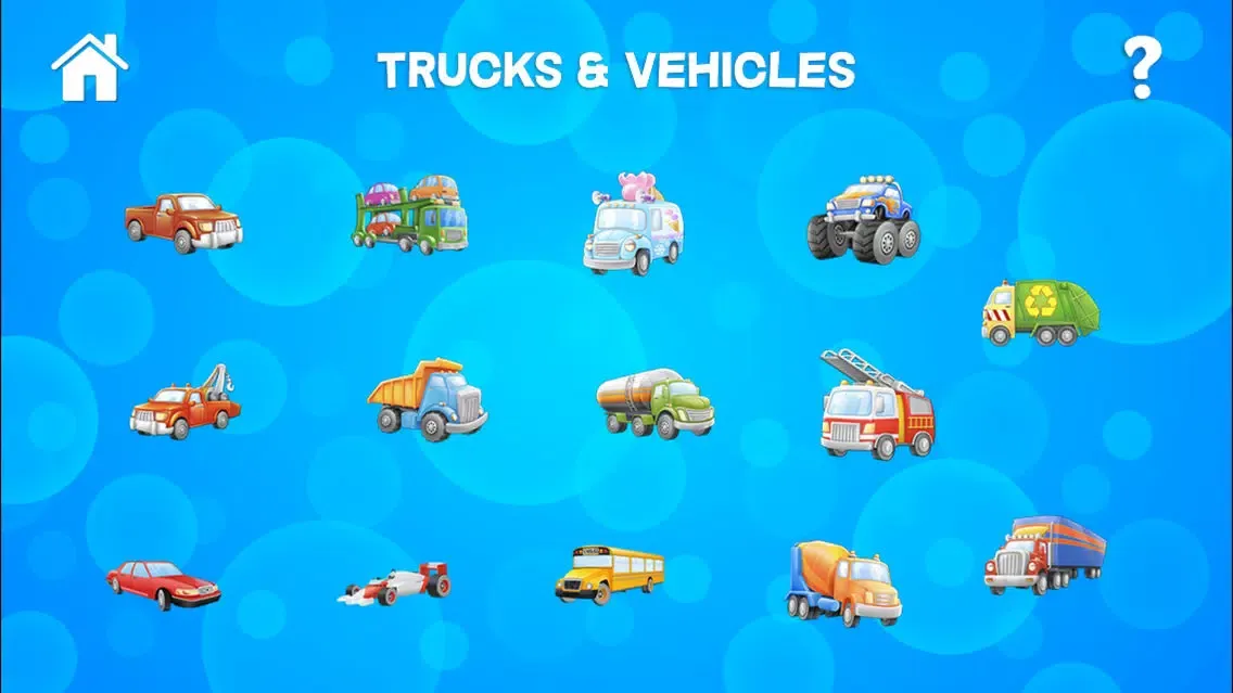 Tap Trucks and Things That Go Shape Puzzles سکرین شاٹس