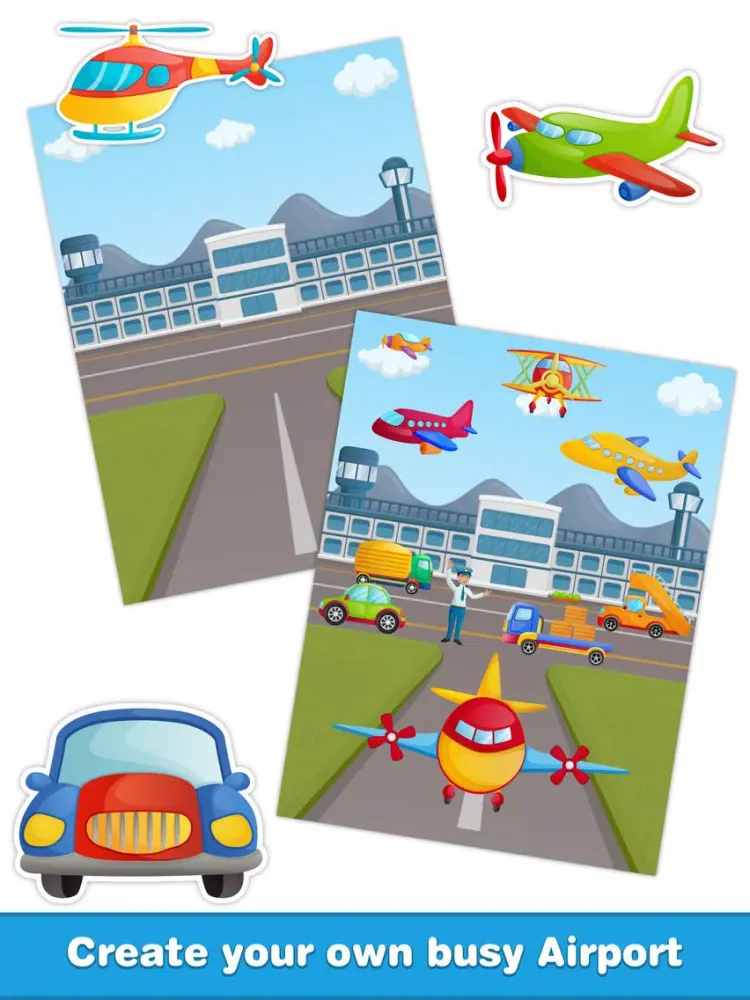 Zrzuty ekranu Design a Scene: Vehicles Free - Trucks and Things That Go Sticker Pad for Kids iPad 