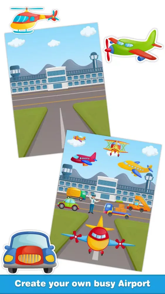 Zrzuty ekranu Design a Scene: Vehicles Free - Trucks and Things That Go Sticker Pad for Kids