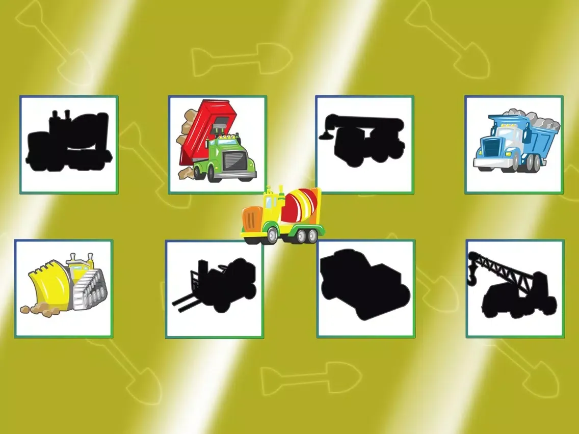 Trucks Cars Diggers Trains and Shadows Shape Puzzles for Kids iPad  スクリーンショット