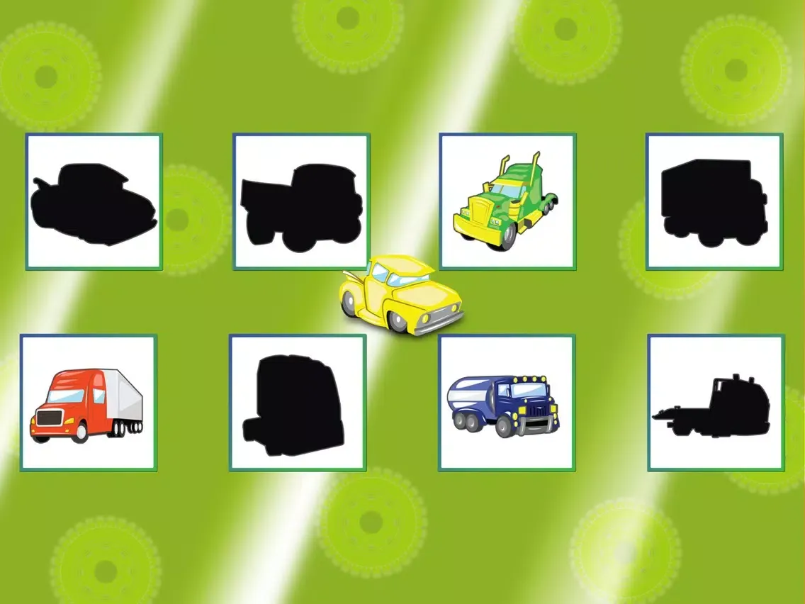 Trucks Cars Diggers Trains and Shadows Shape Puzzles for Kids iPad  スクリーンショット