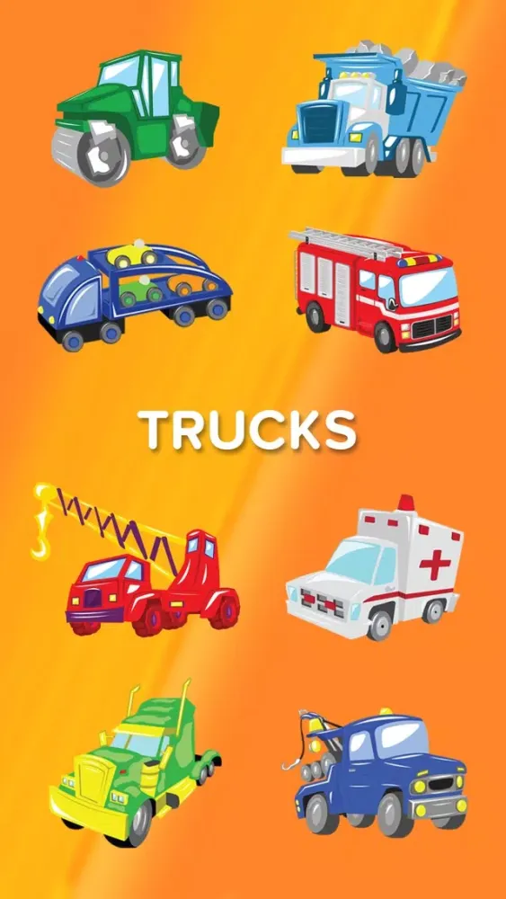 Trucks Cars Diggers Trains and Shadows Shape Puzzles for Kids スクリーンショット