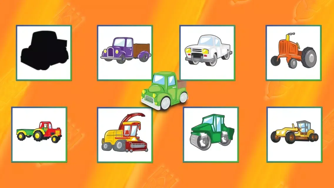 Trucks Cars Diggers Trains and Shadows Shape Puzzles for Kids スクリーンショット