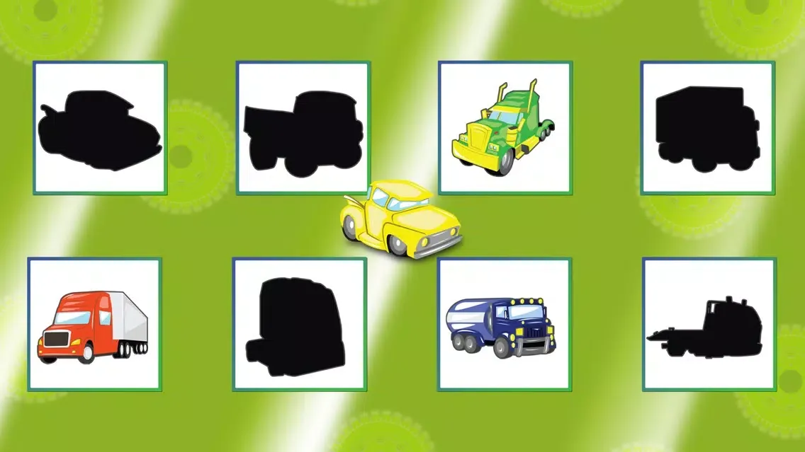 Trucks Cars Diggers Trains and Shadows Shape Puzzles for Kids スクリーンショット