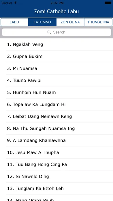 Tangkapan skrin Zomi Catholic Labu