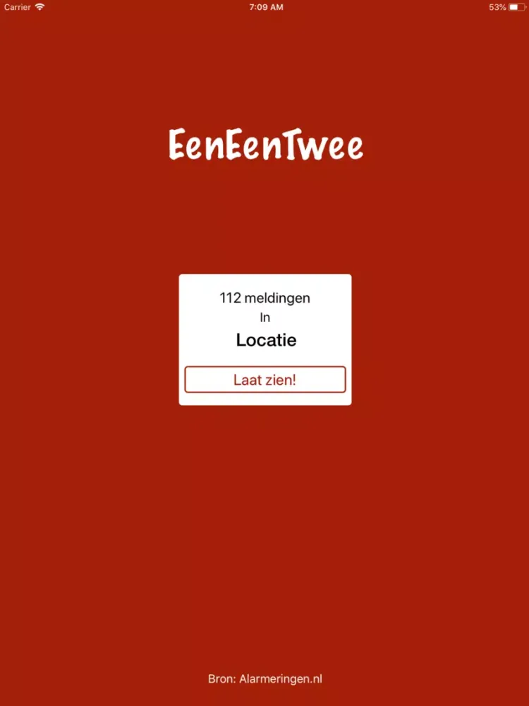 Ảnh chụp màn hình của EenEenTwee - 112 Meldingen iPad 