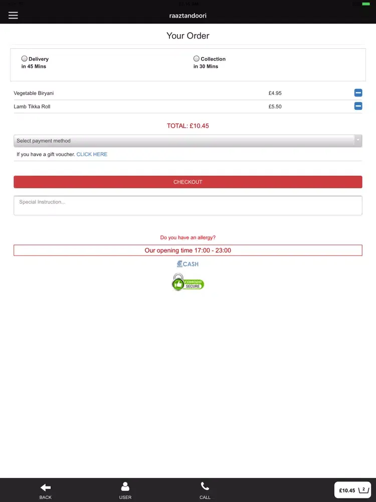 Raaz Tandoori iPad  Screenshots