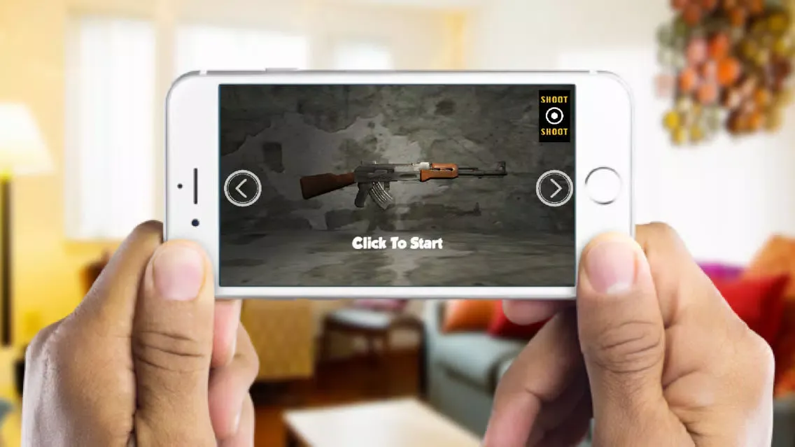 Captures d'écran de 3D Gun Shot Sounds AR VR - Augmented Reality Game