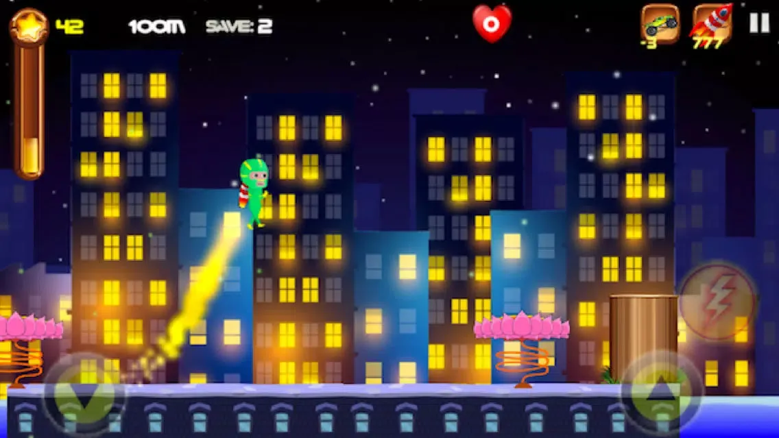 Capturas de tela do Green Mask Hero - Infinite Runner Game for Kids