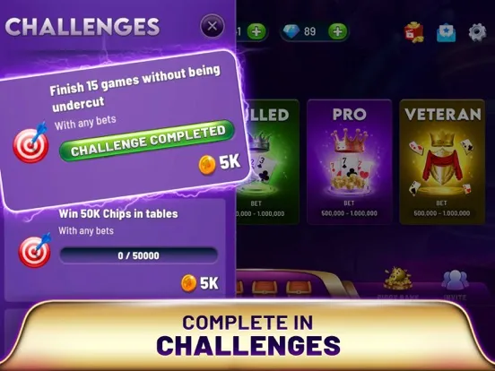 Gin Rummy Elite - Joker Gin iPad  Screenshots
