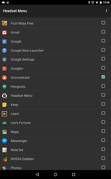 Captures d'écran de Headset Menu