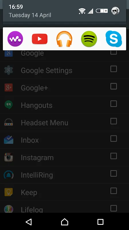 Captures d'écran de Headset Menu