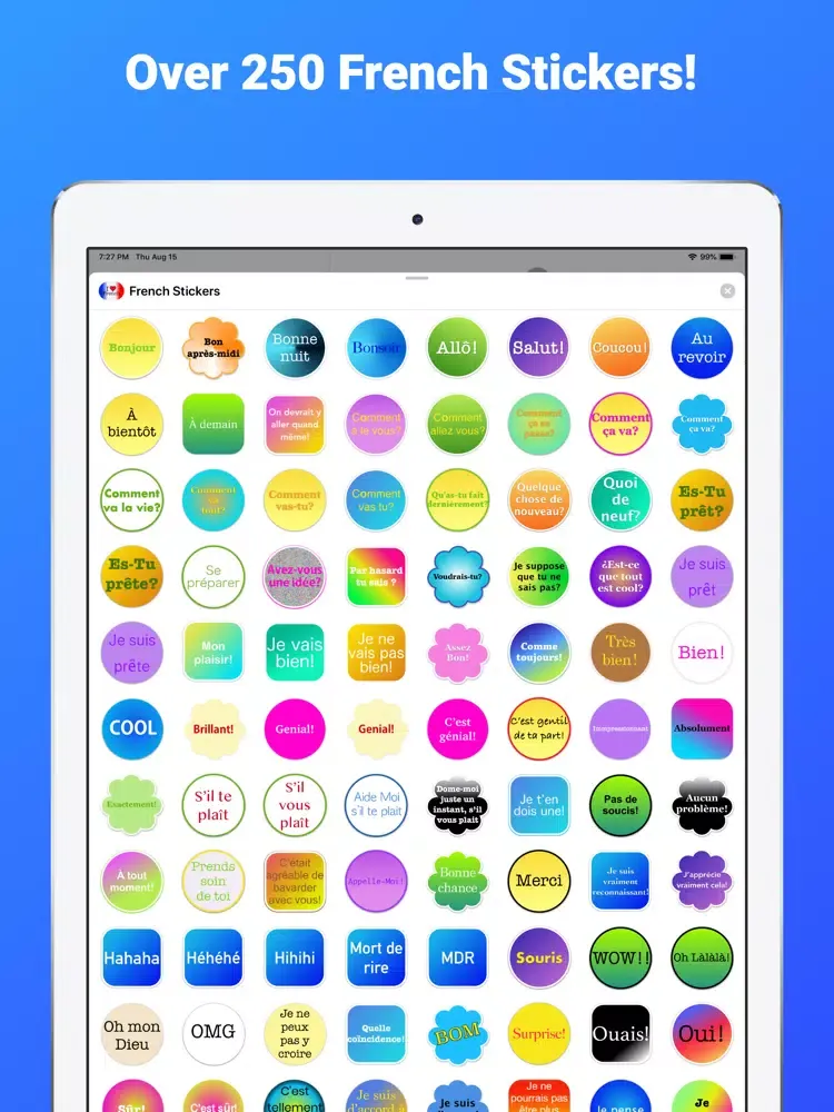 French Stickers for iMessage iPad  Screenshots