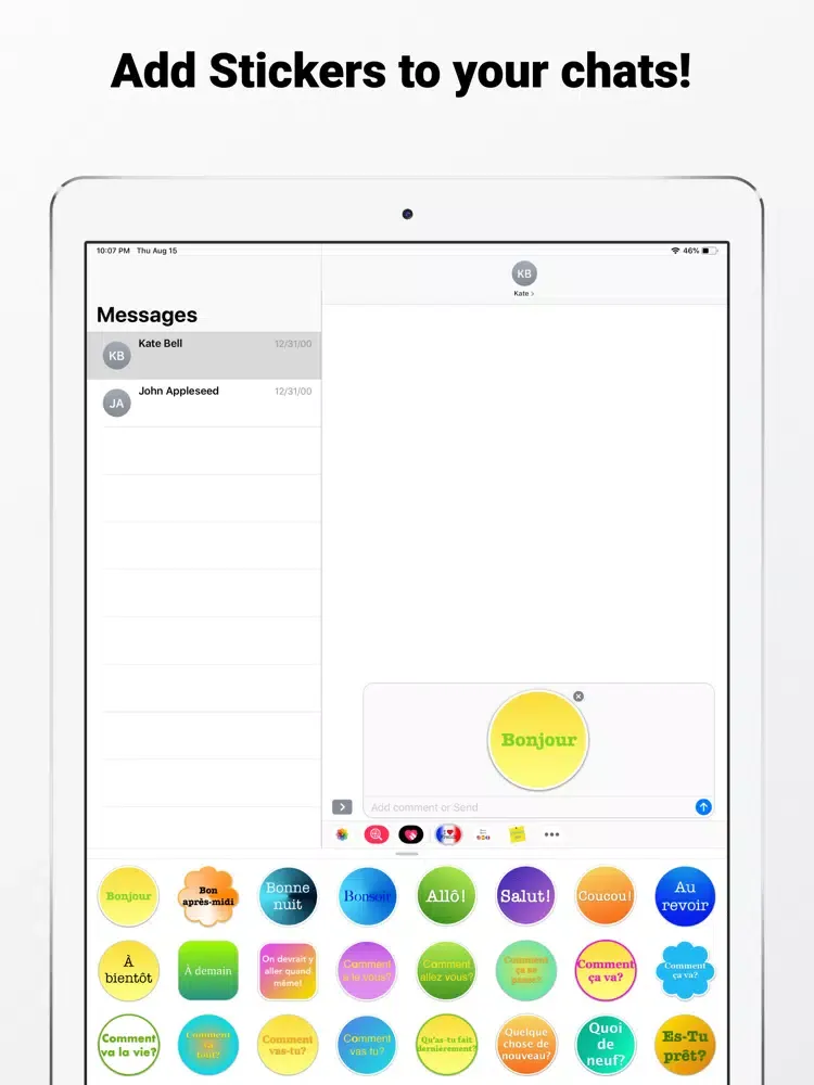 French Stickers for iMessage iPad  Screenshots