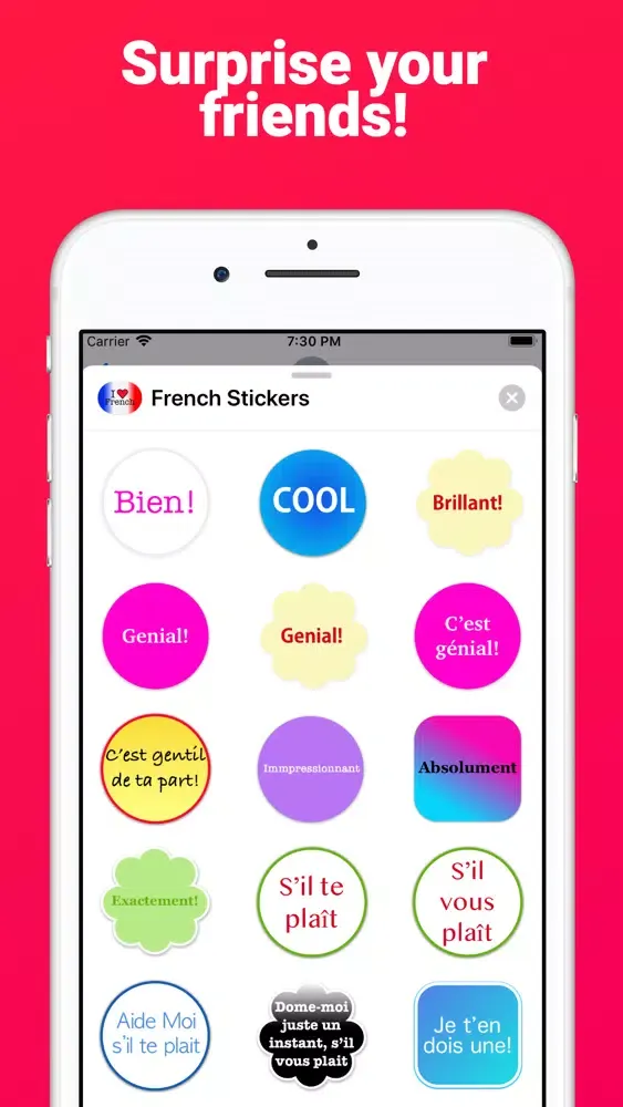 French Stickers for iMessage Screenshots