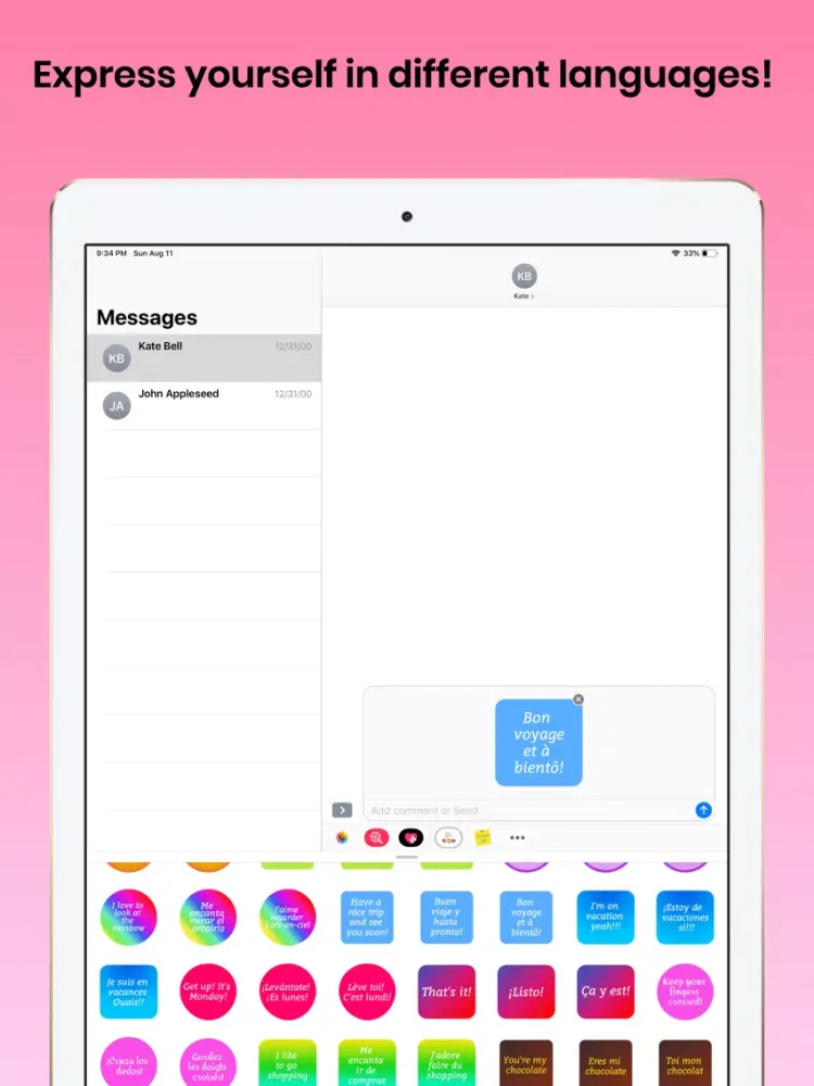 Tangkapan layar Sweet Quotes for iMessage iPad 