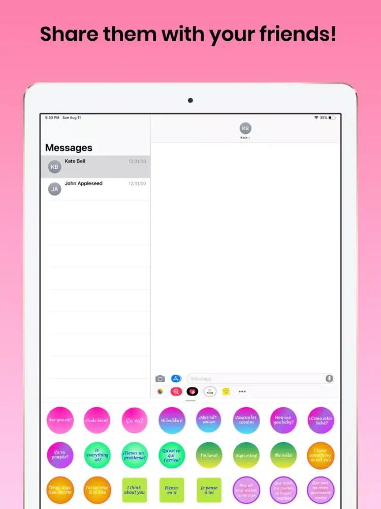 Tangkapan layar Sweet Quotes for iMessage iPad 