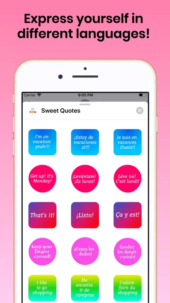 Tangkapan layar Sweet Quotes for iMessage