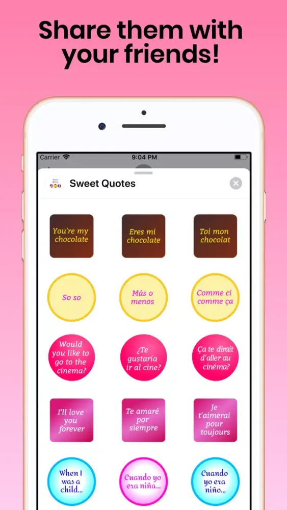 Tangkapan layar Sweet Quotes for iMessage