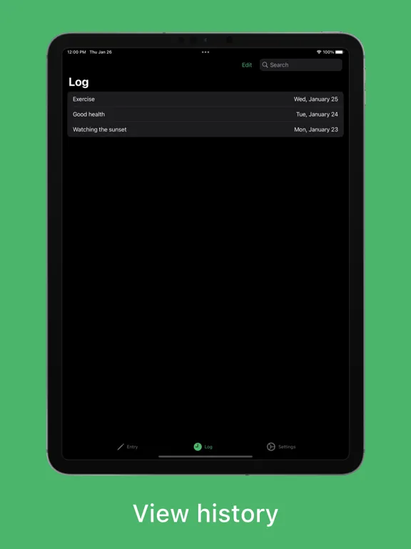Gratitude Log iPad 应用截图